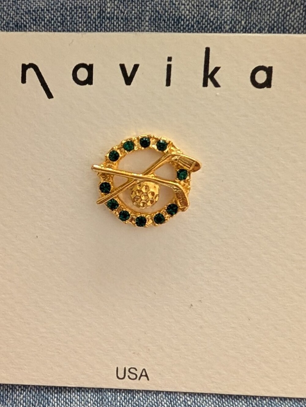 NWT! Navika Goldtone Golf Pin